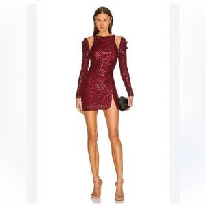 Michael Costello X REVOLVE Canal Mini Dress in Burgundy